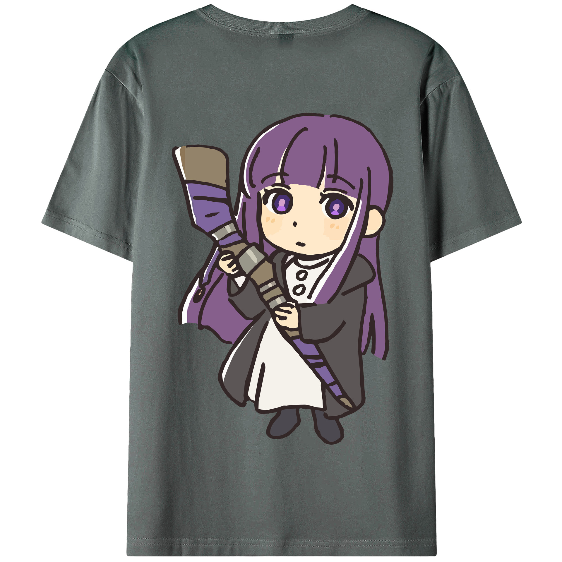 （画像用） 葬送のフリーレン Frieren 綿100％半袖Tシャツ（背面プリント）